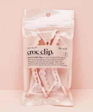 Kitsch | No Slip Crocodile Clip 3pc - Blush