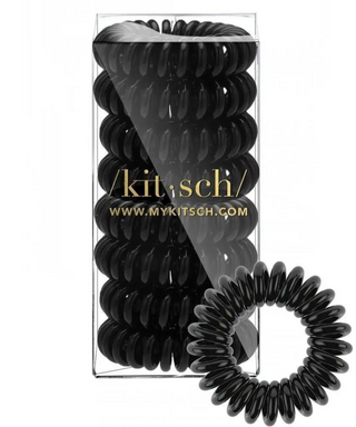 Kitsch | Spiral Hair Ties 8pc - Black